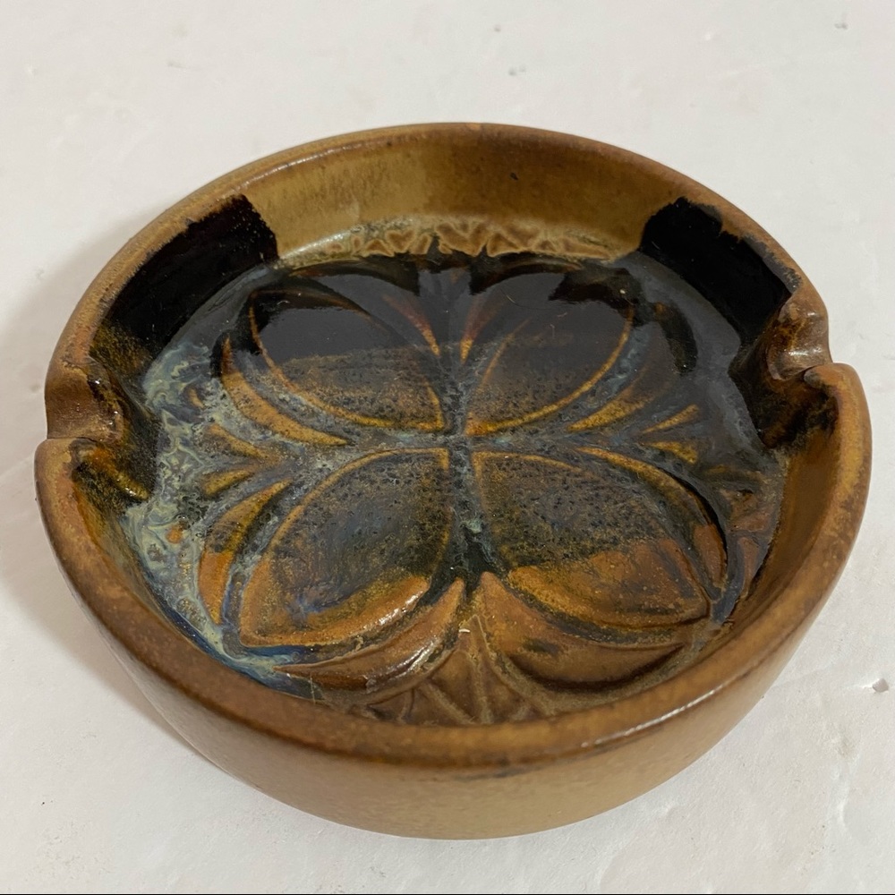 Vintage Pottery Craft USA ashtray trinket dish stoneware small